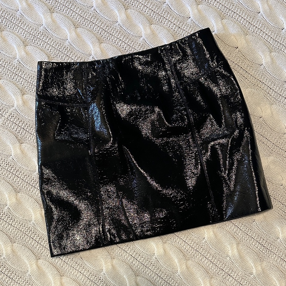 H&M Divided Black Faux Leather Mini Skirt – Size 4